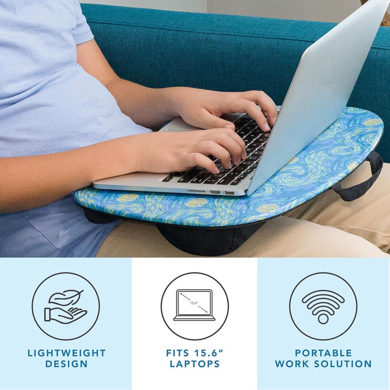 LapGear MyStyle Portable Lap Desk with Cushion - Starry Blue - Fits up to 15.6 Inch Laptops - Style No. 45339 - Image 2